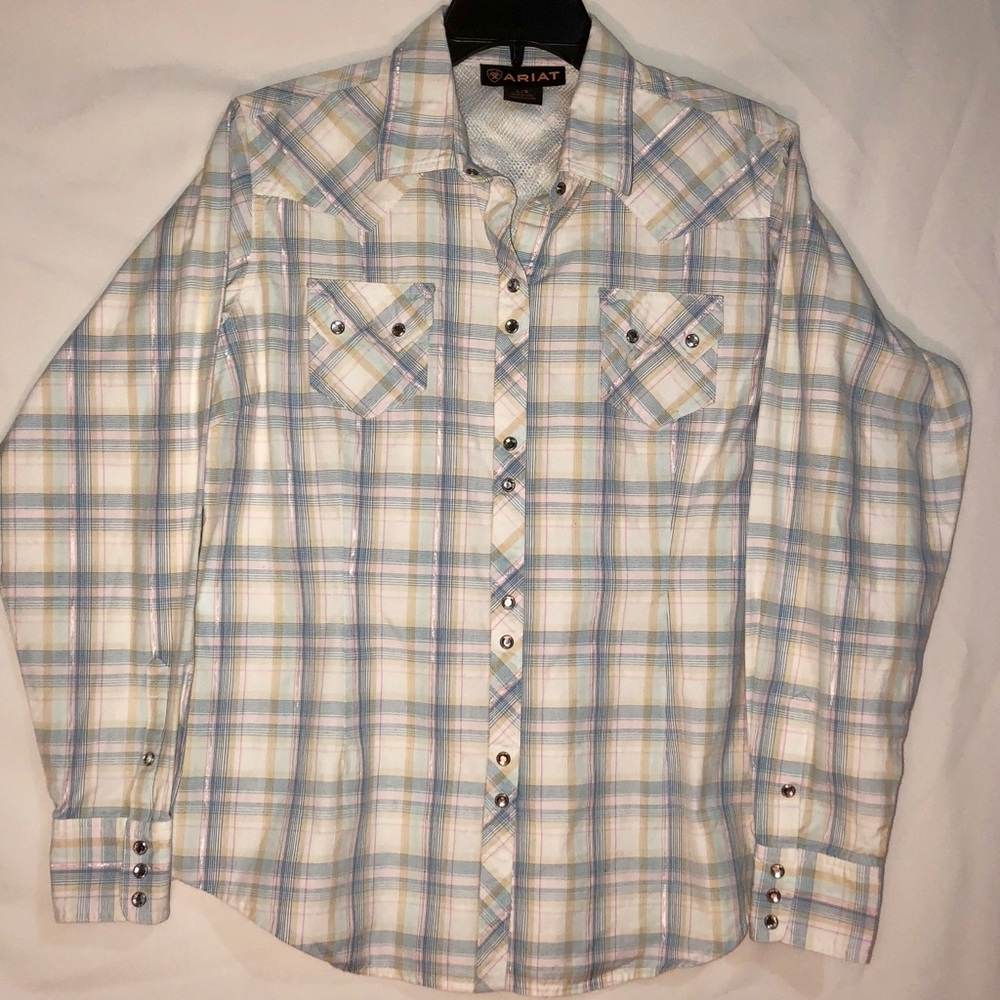 Ariat Western Shirt Mesh Yoke Rhinestone Snaps